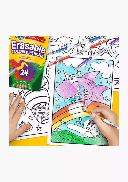Crayola Erasable Colored Pencils for Coloring Books Arts & Crafts Stocking Stuffers