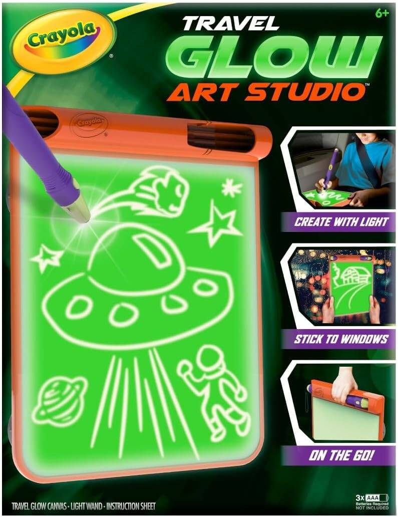 Crayola Glow Art Studio Dark Toys Kids Gifts with special battery-operated Light