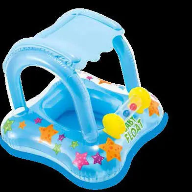 Inflatable Kids Swim Float with Car Canopy for Children's Inflatable Swimming Ring