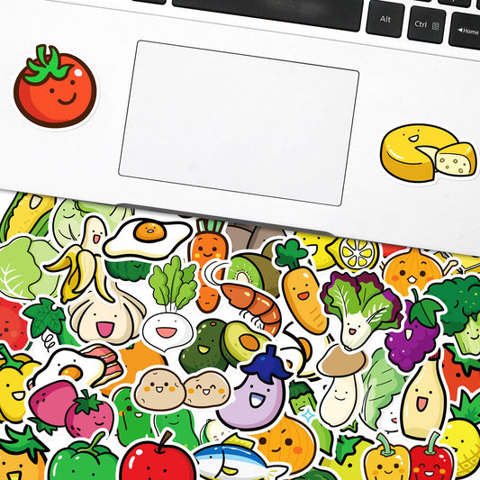 50pcs Baby Fruit and Vegetable Stickers Waterproof Vinyl Childrens Stickers