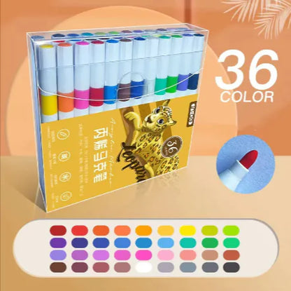Kids’ Doodle Acrylic Markers Waterproof & Quick-Drying for  smudge-free artwork