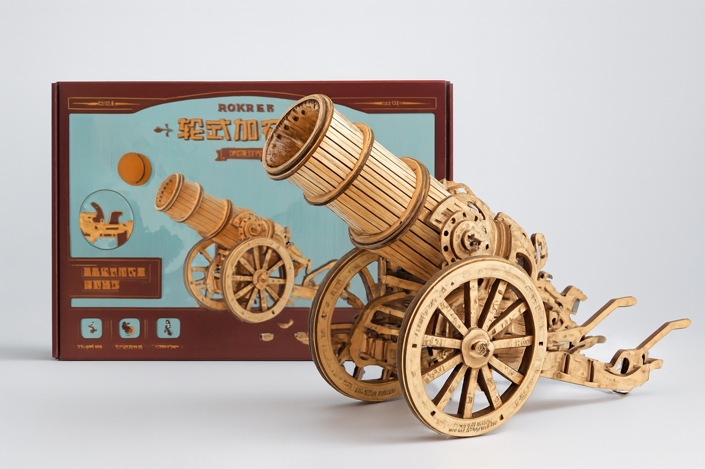 ROKR 3D Wooden Puzzles Model Building Kits Cannon Toys