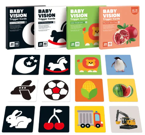 Early Education Visual Card with bold, high-contrast patterns for visual and cognitive skills