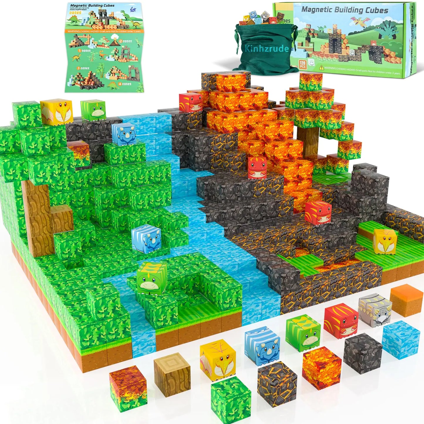 Magnetic Blocks - 120PCS Magnetic Toy Set STEM Montessori Sensory Toys