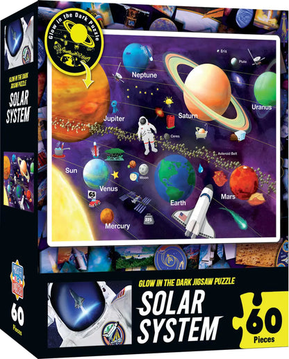 MasterPieces 60 Piece Glow in The Dark Jigsaw Puzzle for Kids Solar System