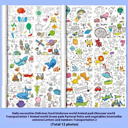 Kids Graffiti Coloring Scroll Roll for improving hand-eye coordination and imagination