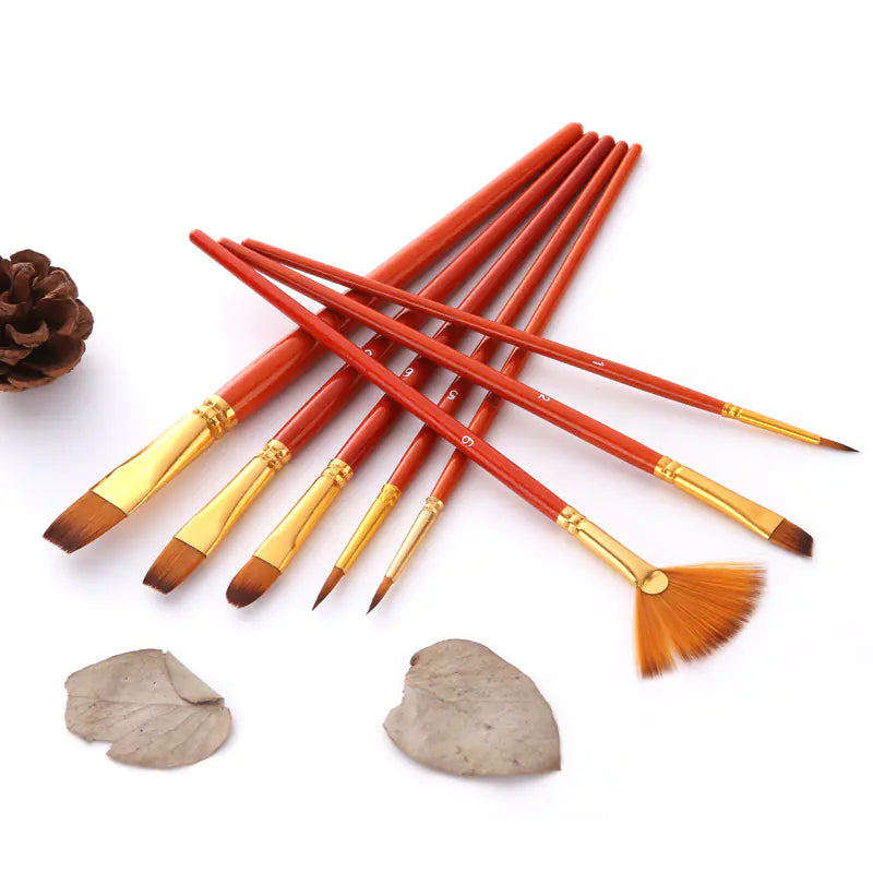 10 Nylon Hair Brushes with Fan-Shaped Watercolor Pens