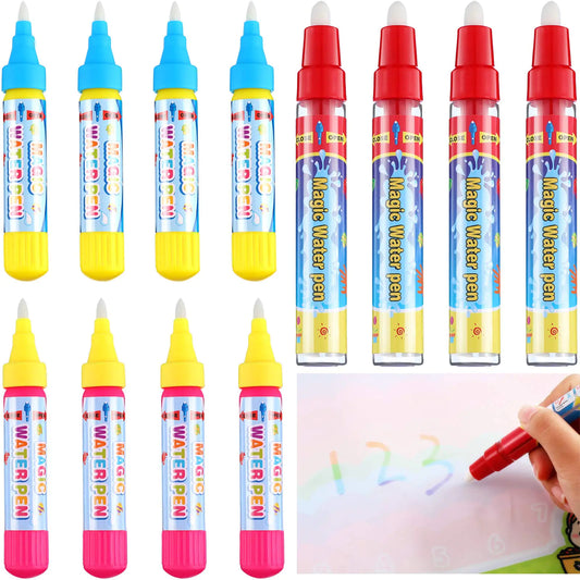 Outus 12 Pcs Water Doodle Pens Water Drawing Doodle Pens Replacement Water Markers Pens for Book Toddlers Kids Doodle Mat Water