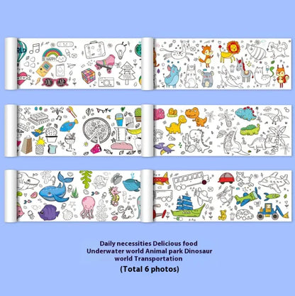 Kids Graffiti Coloring Scroll Roll for improving hand-eye coordination and imagination
