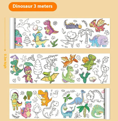 Kids Graffiti Coloring Scroll Roll for improving hand-eye coordination and imagination