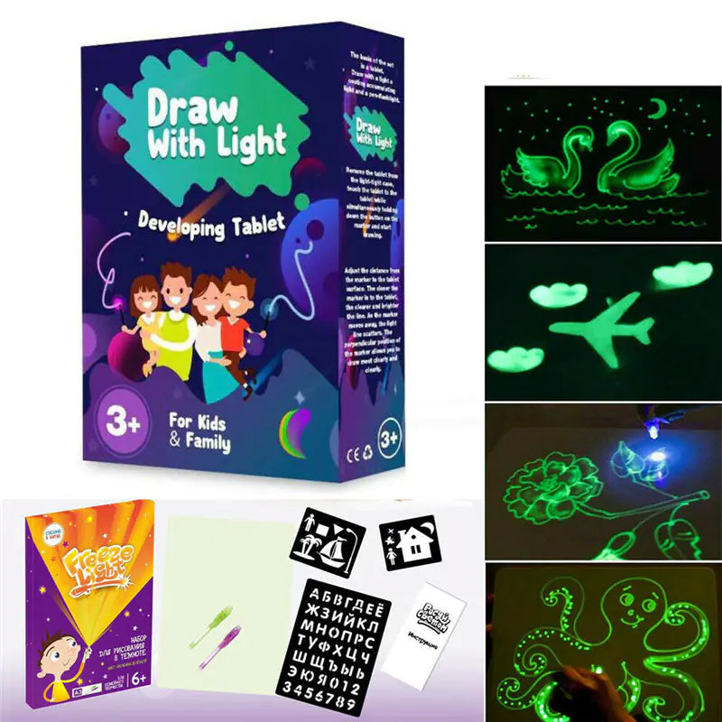 Glow-in-the-Dark Drawing and Writing Board ink that reveals itself only under flashlight