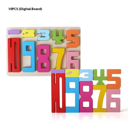 Wooden Number Blocks Set for children digital blocks for stacking number recognition