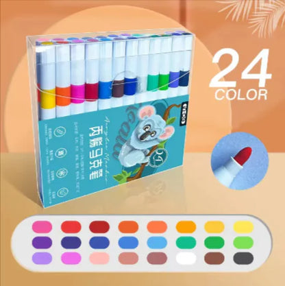 Kids’ Doodle Acrylic Markers Waterproof & Quick-Drying for  smudge-free artwork