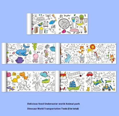 Kids Graffiti Coloring Scroll Roll for improving hand-eye coordination and imagination