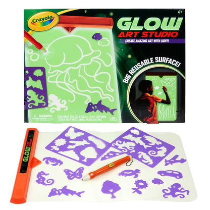 Crayola Glow Art Studio Dark Toys Kids Gifts with special battery-operated Light