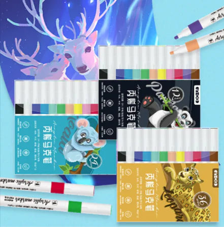 Kids’ Doodle Acrylic Markers Waterproof & Quick-Drying for  smudge-free artwork