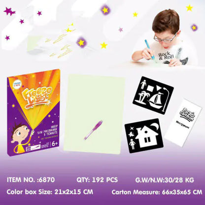 Glow-in-the-Dark Drawing and Writing Board ink that reveals itself only under flashlight