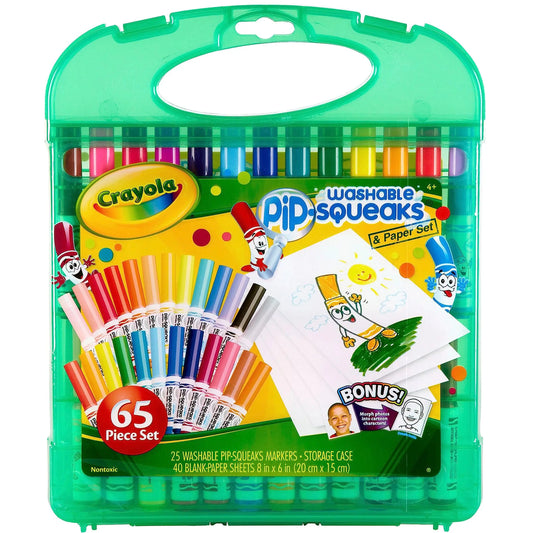 Crayola Pip Squeaks Marker Set (65ct) Mini Washable Markers for Kids Markers for Coloring Books Kids Travel Activity Coloring Gifts 4+